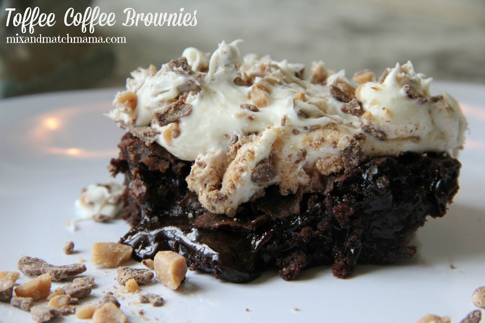 Toffee Coffee Brownies Bars Recipe Mix and Match Mama