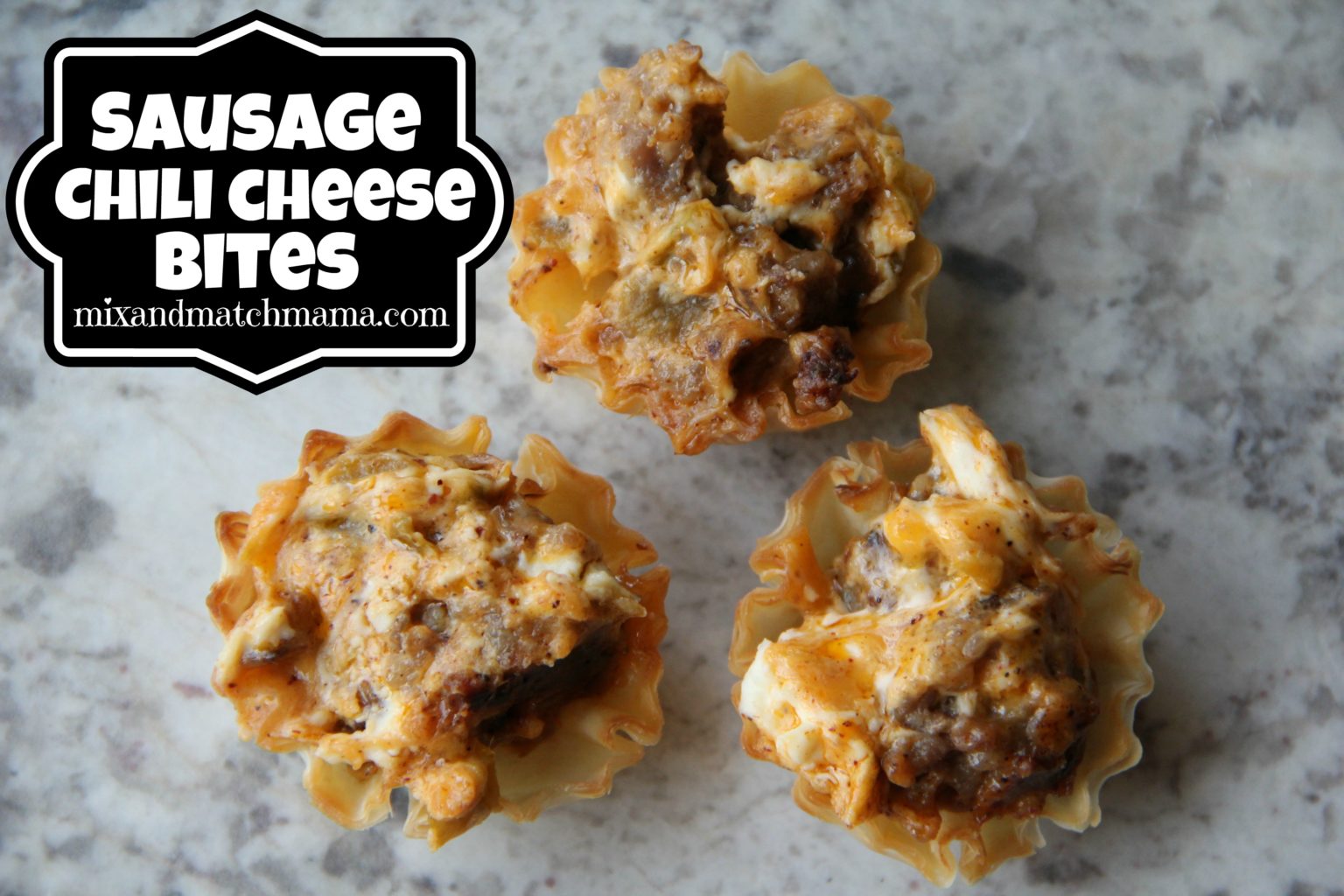 Sausage Chili Cheese Bites Recipe Mix and Match Mama