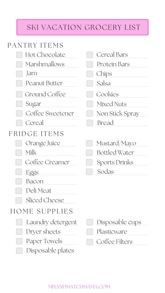 Grocery Shopping List for Vacation Rentals + Essential Grocery