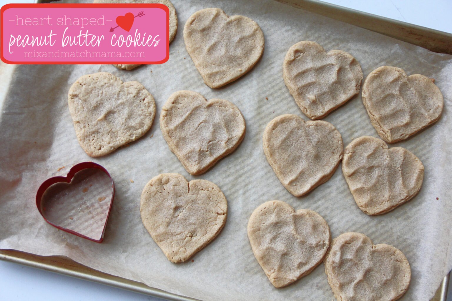 Heart Shaped Peanut Butter Cookies Mix & Match Mama