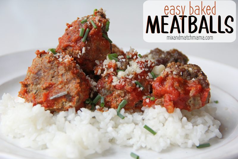 Easy Baked Meatballs {can add to slow cooker!} - Mix &amp; Match Mama