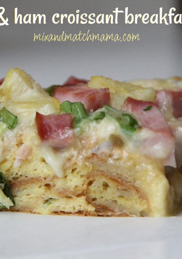 Pineapple & Ham Croissant Breakfast Casserole