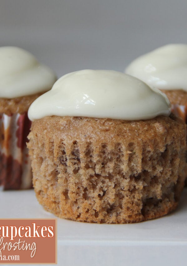 Apple Pecan Cupcakes with Bourbon Frosting